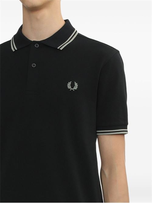 Polo uomo M3600  manica corta navy/verde FRED PERRY | M3600T73